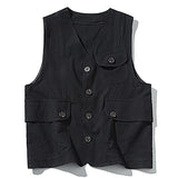 gilet-decontracte-mince-lin-vintage