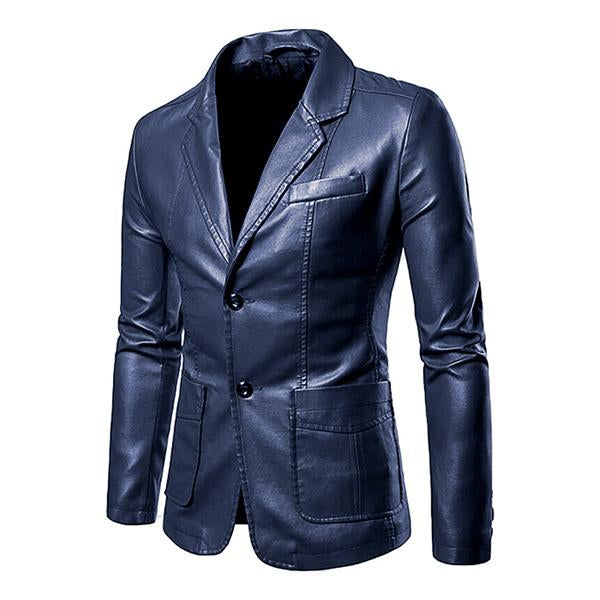 blazer-cuir-deux-boutons-revers-vintage