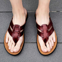 Chanclas de cuero para hombre