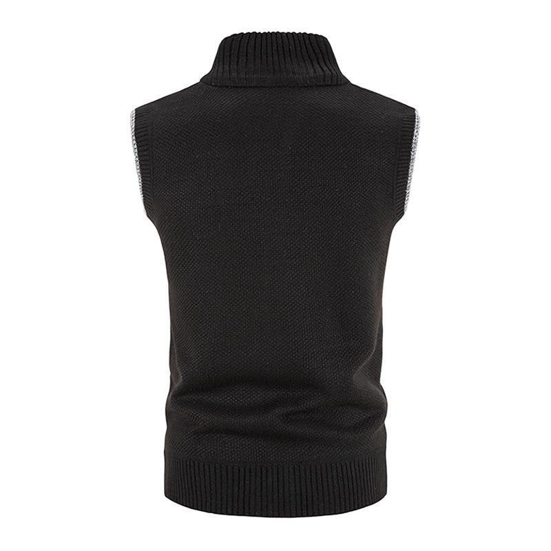gilet-tricote-decontracte-col-montant-fermeture-eclair-vintage