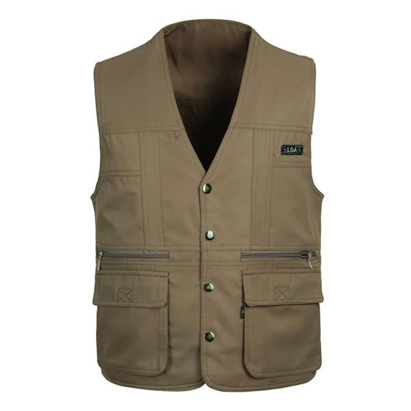 gilet-boutonne-double-poche-col-v-vintage