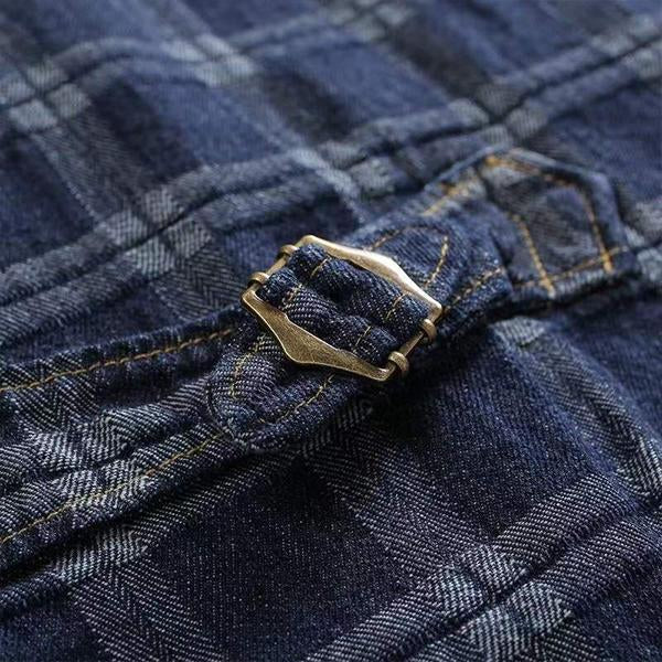 gilet-denim-carreaux-coton-lave-multi-poches-vintage