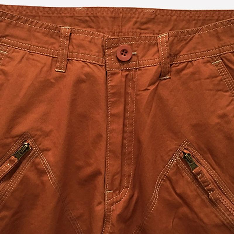 Pantalones cortos de carga vintage de color sólido para hombre