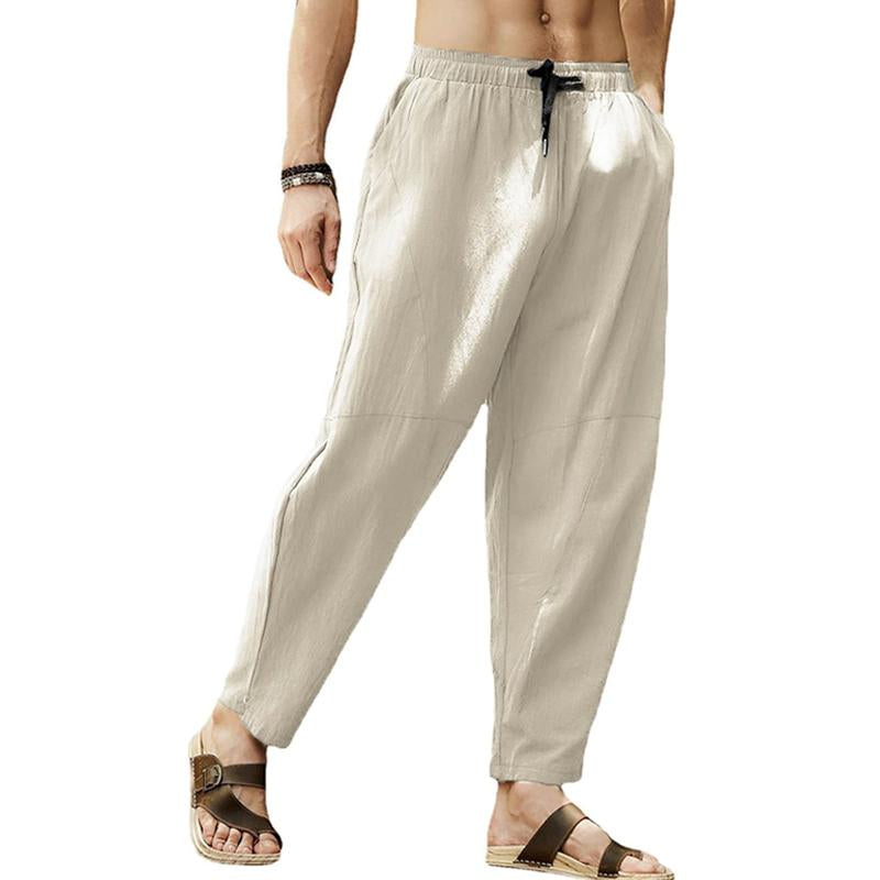 pantalon-ample-cordon-serrage-coton-lin-vintage