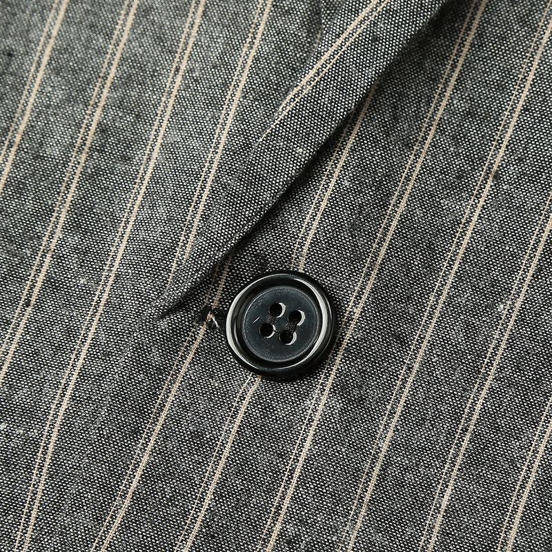 Blazer casual con un solo botón a rayas retro