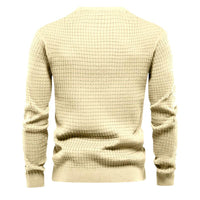 homme-section-mince-carreaux-ample-col-rond-vintage-manches-longues
