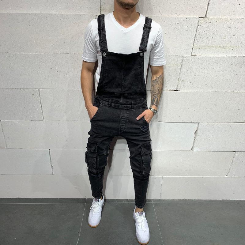 Jean multi-poches en denim vintage