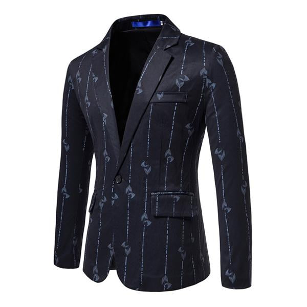 blazer-vintage-decontracte-a-imprime-feuille-et-rayures
