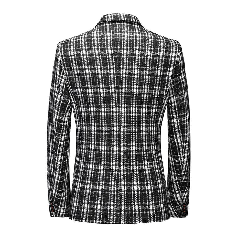 Blazer vintage informal a cuadros para hombre
