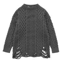 pull-vintage-tricot-torsade-col-rond-chic