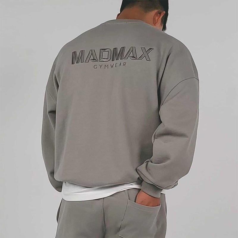 Sudadera holgada de manga larga con bordado deportivo vintage