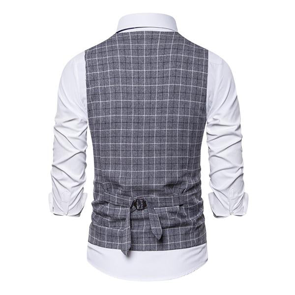 gilet-de-costume-carreaux-col-v-tendance