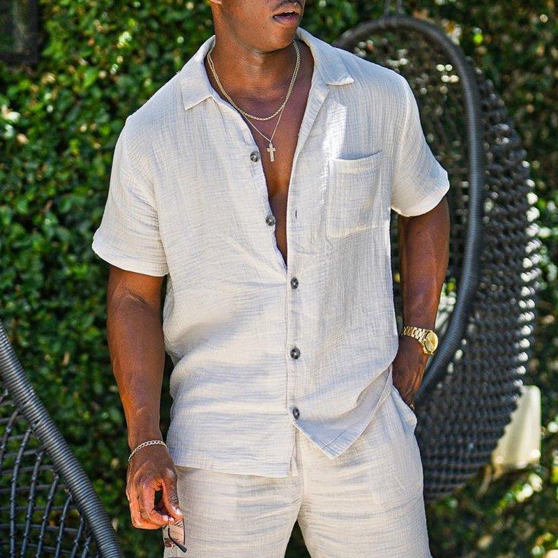 ensemble-deux-pieces-chemise-vintage-coton-lin-uni