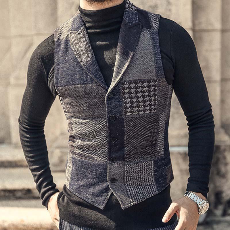 gilet-costume-slim-color-block-vintage
