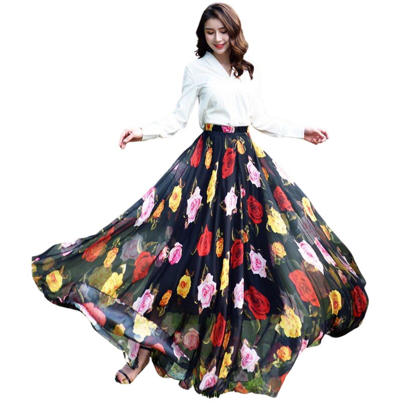 Jupe Plissée Vintage YiLianDa Pour Femme - Taille XXL - Motifs à Pois Ou Fleurs - Style Rockabilly Pour Soirée, Mariage, Pique-nique