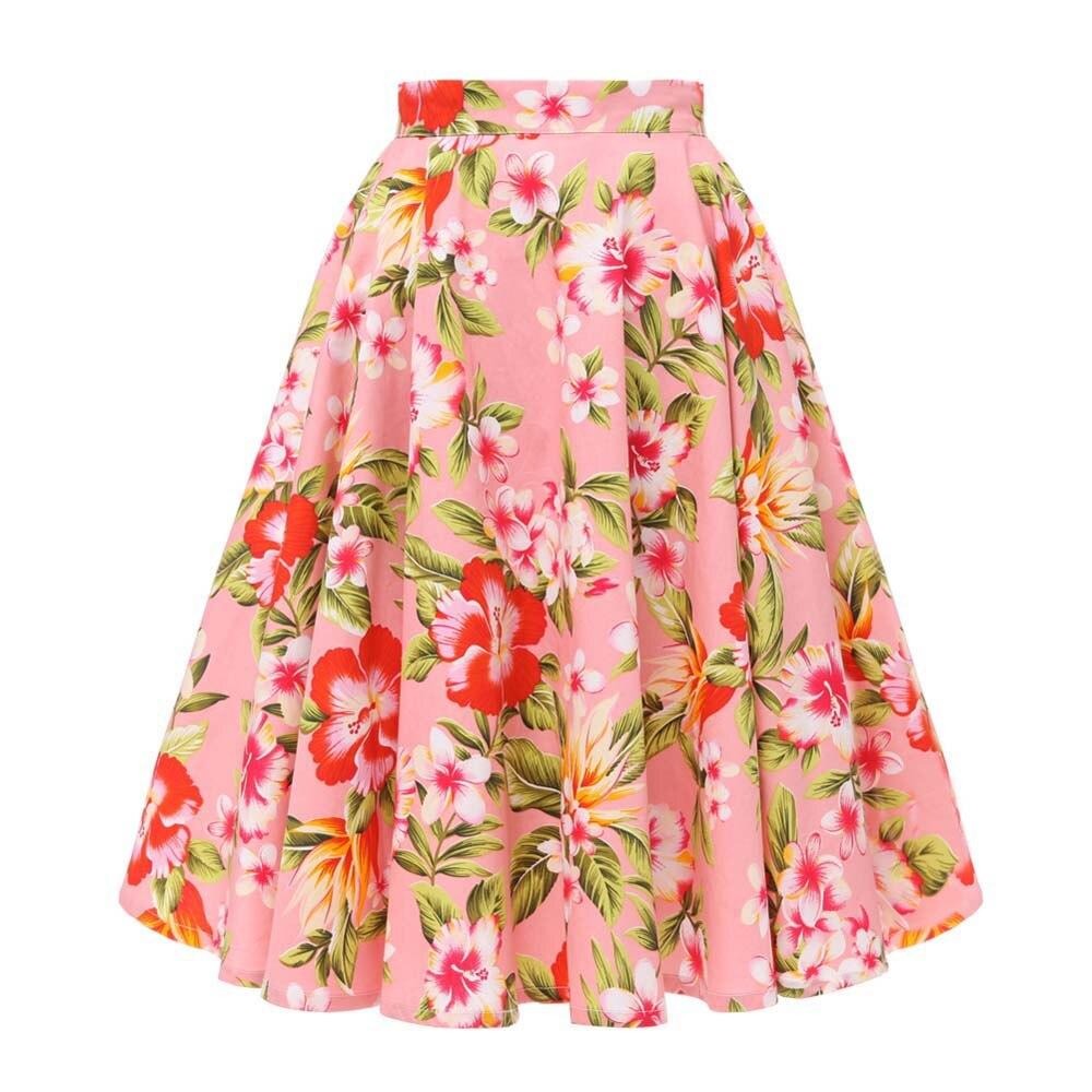 jupe-annee-80-rose-floral