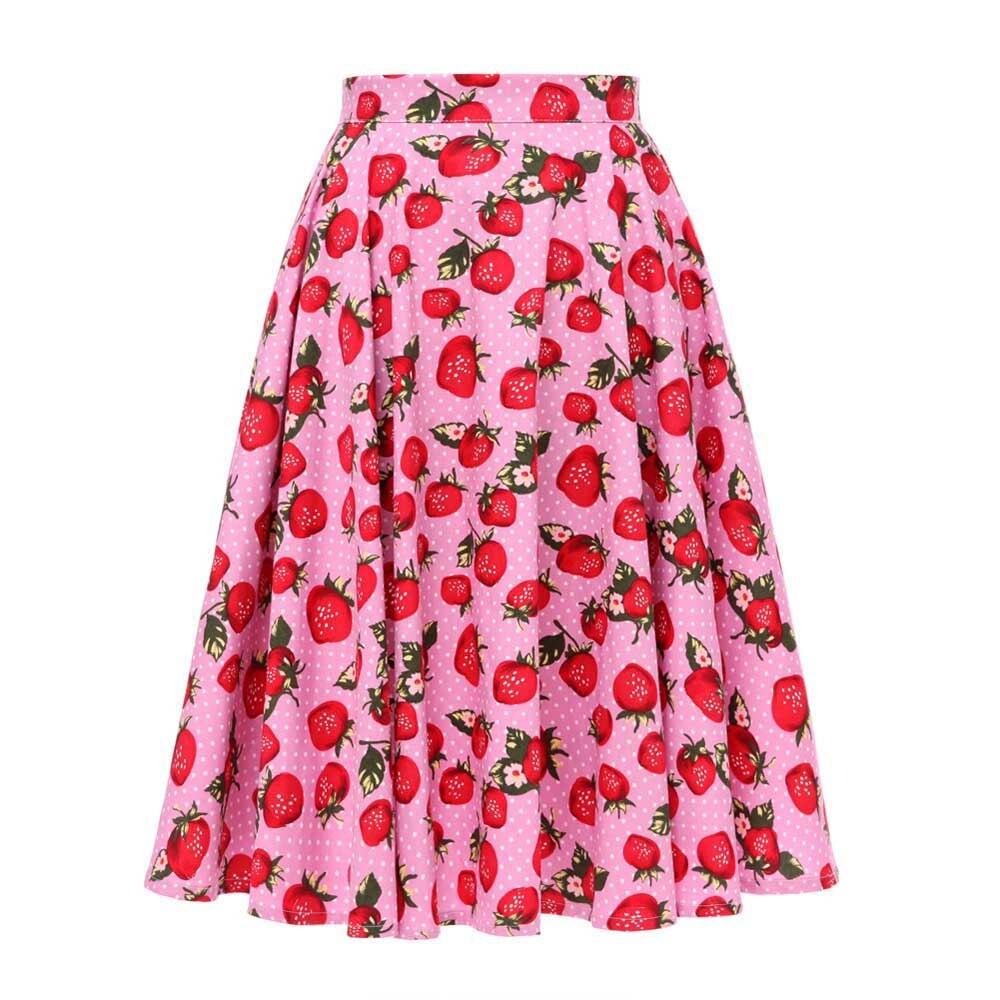 jupe-annee-80-rose-fraises
