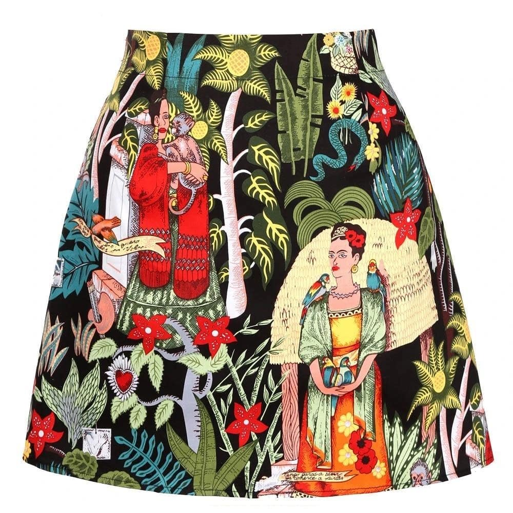 mini-jupe-annee-80-motif-exotique