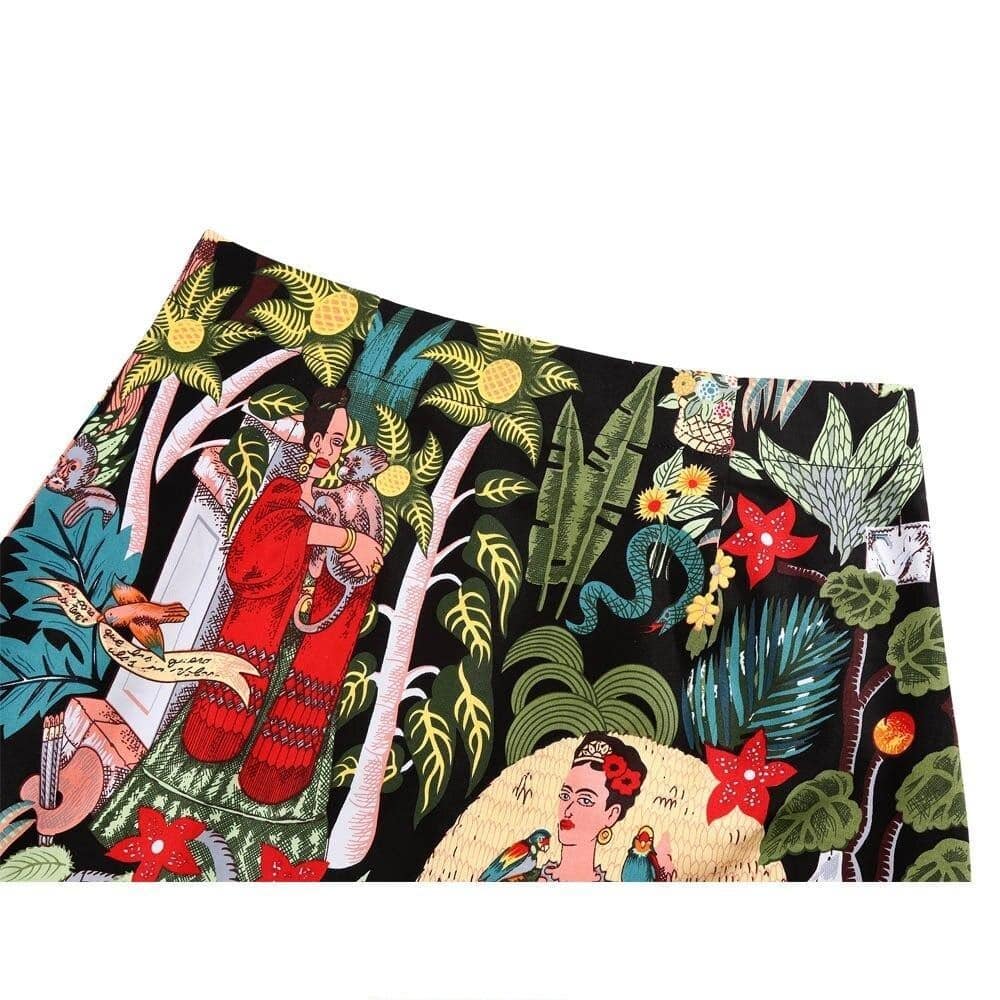mini-jupe-annee-80-motif-exotique