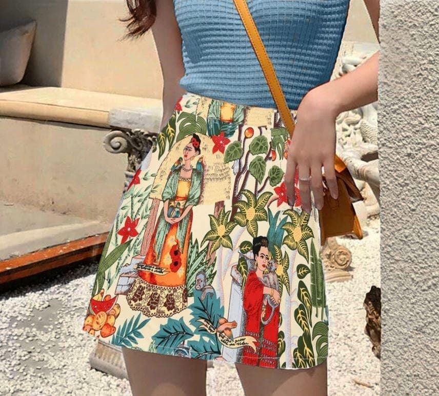 mini-jupe-annee-80-motif-tropical