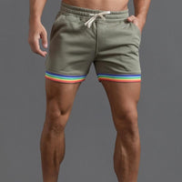 short-sport-coton-imprime-arc-en-ciel-vintage