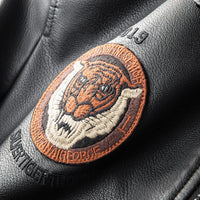 Chaqueta biker de cuero con gráfico vintage