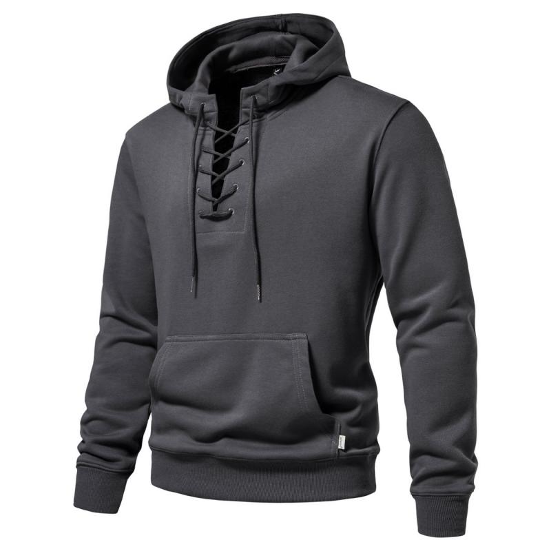 sweat-capuche-uni-ample-col-cordon-vintage