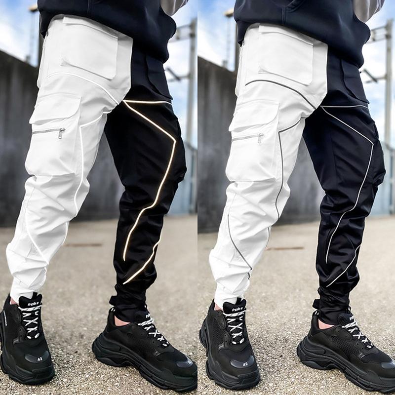 Pantalones deportivos casuales multibolsillos vintage
