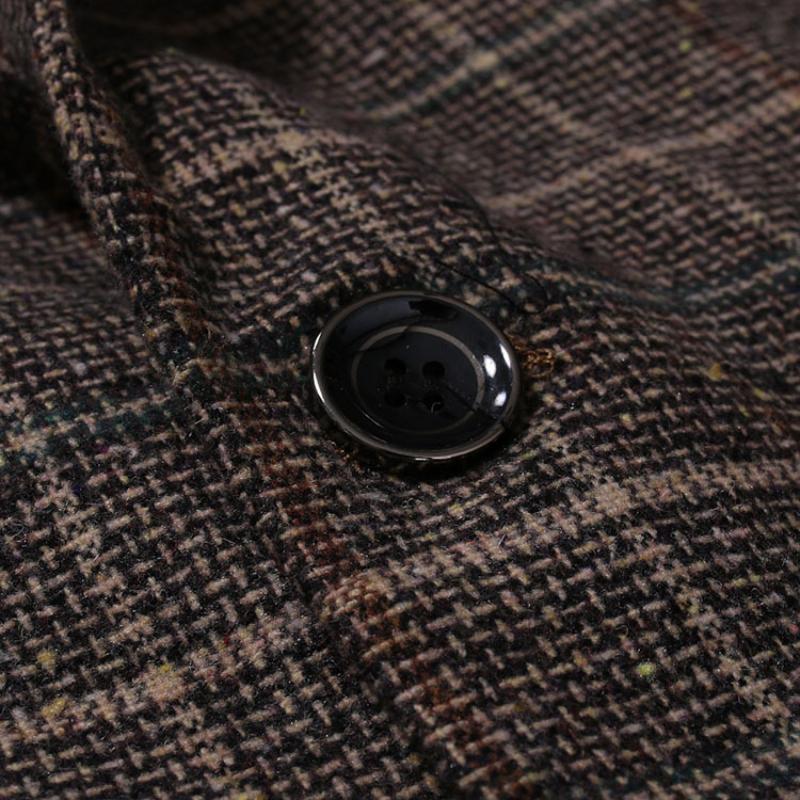 Blazer de dos botones a cuadros vintage para hombre