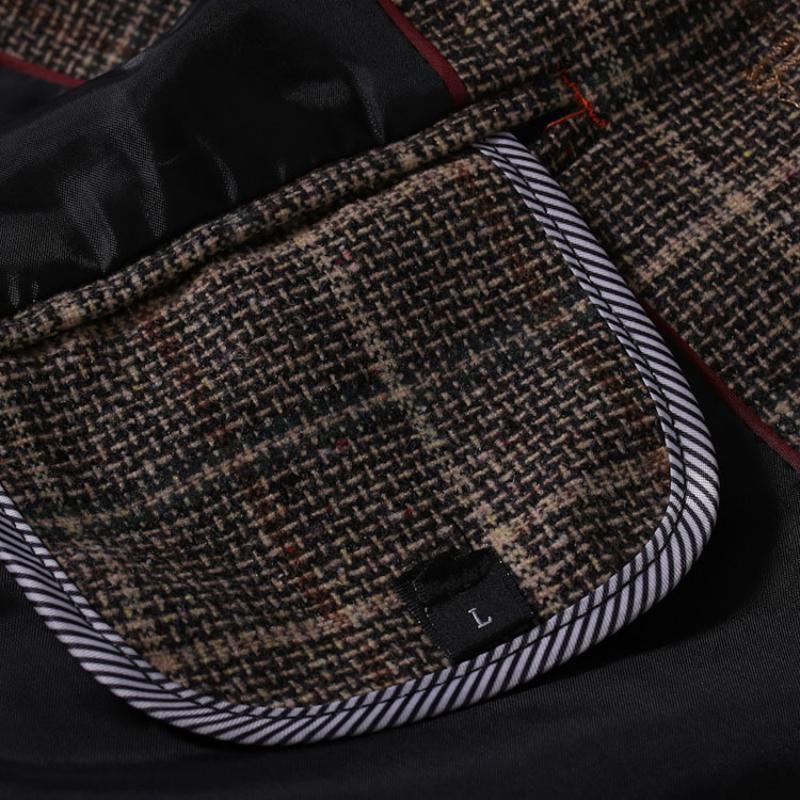 Blazer de dos botones a cuadros vintage para hombre