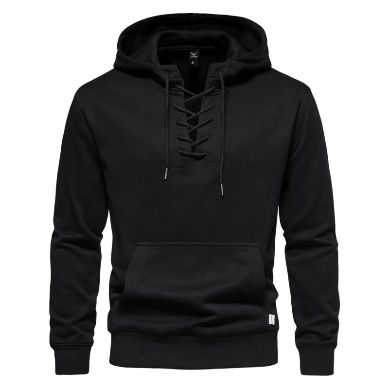 sweat-capuche-uni-ample-col-cordon-vintage