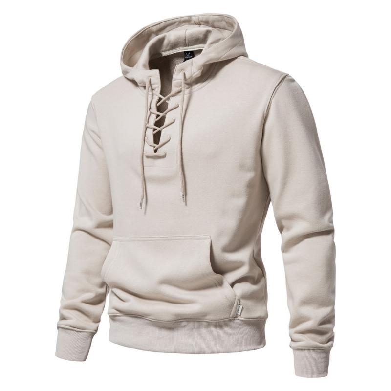 sweat-capuche-uni-ample-col-cordon-vintage