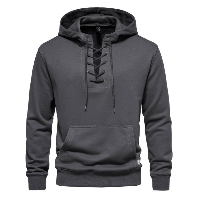 sweat-capuche-uni-ample-col-cordon-vintage