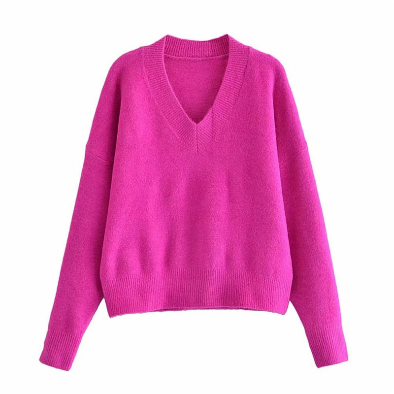 pull-vintage-a-col-v-pour-femme